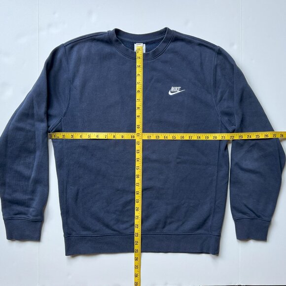 NIKE Club Fleece Sweatshirt Men's Size Small NAVY Crew Neck Athletic EUC BV2662 - Picture 6 of 8
